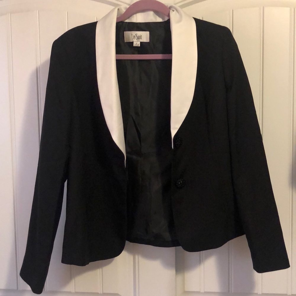 black and white blazer